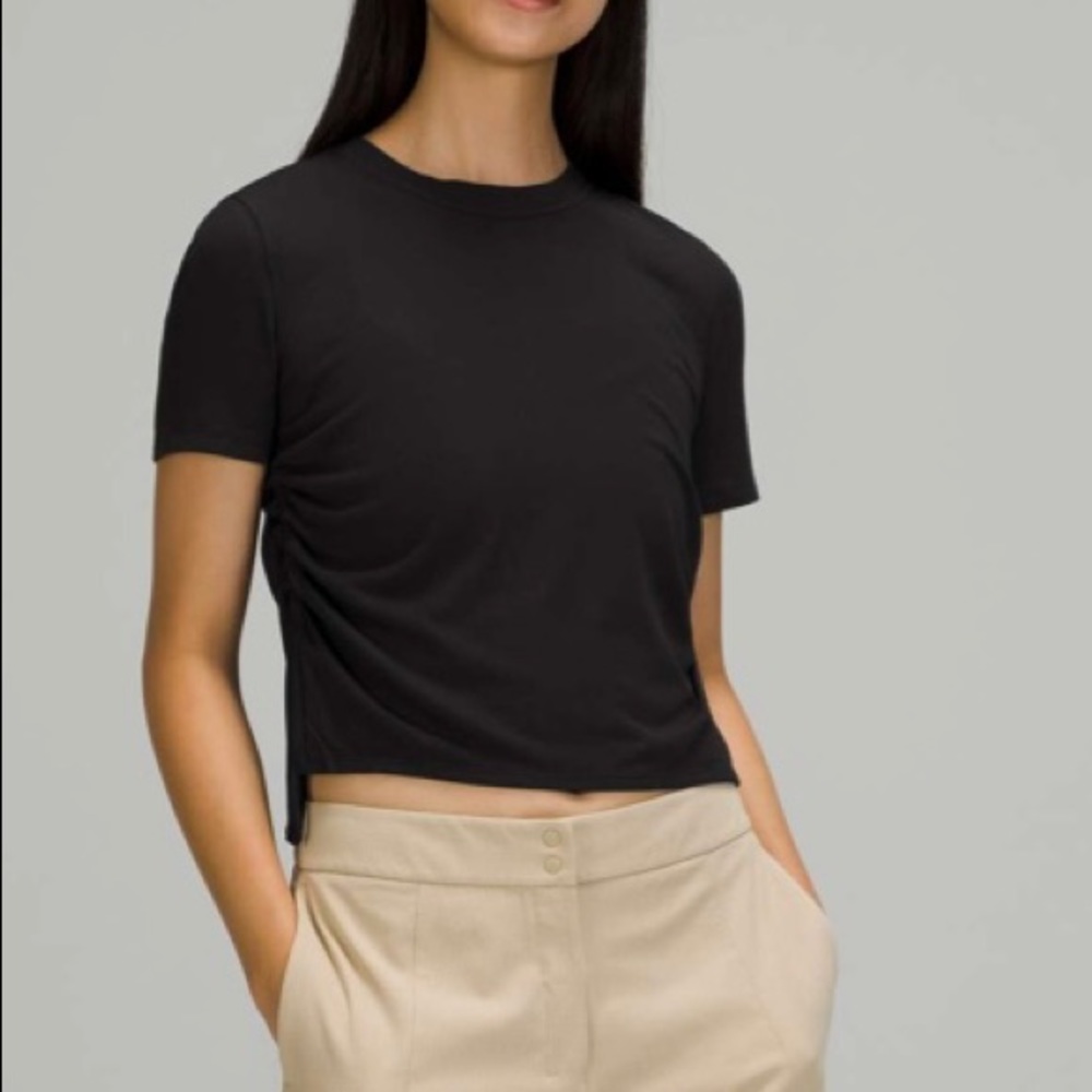 Side Cinch Ribbed T Shirt